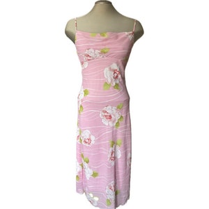Vintage 90’s Pink Floral Midi Dress - Small
