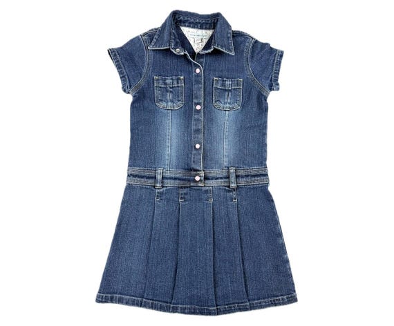 Vintage 2000's Tommy Hilfiger Denim Pleated Dress - Girls 6 - Etsy Israel Vintage 2000's Tommy Hilfiger Denim Pleated Dress - Girls 6 - Etsy Israel