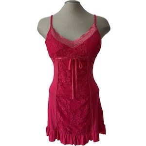 Vintage Y2K Hot Pink Mini Dress by Digital Clothing - Medium
