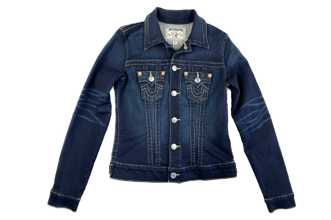 True religion jean online jacket with fur collar