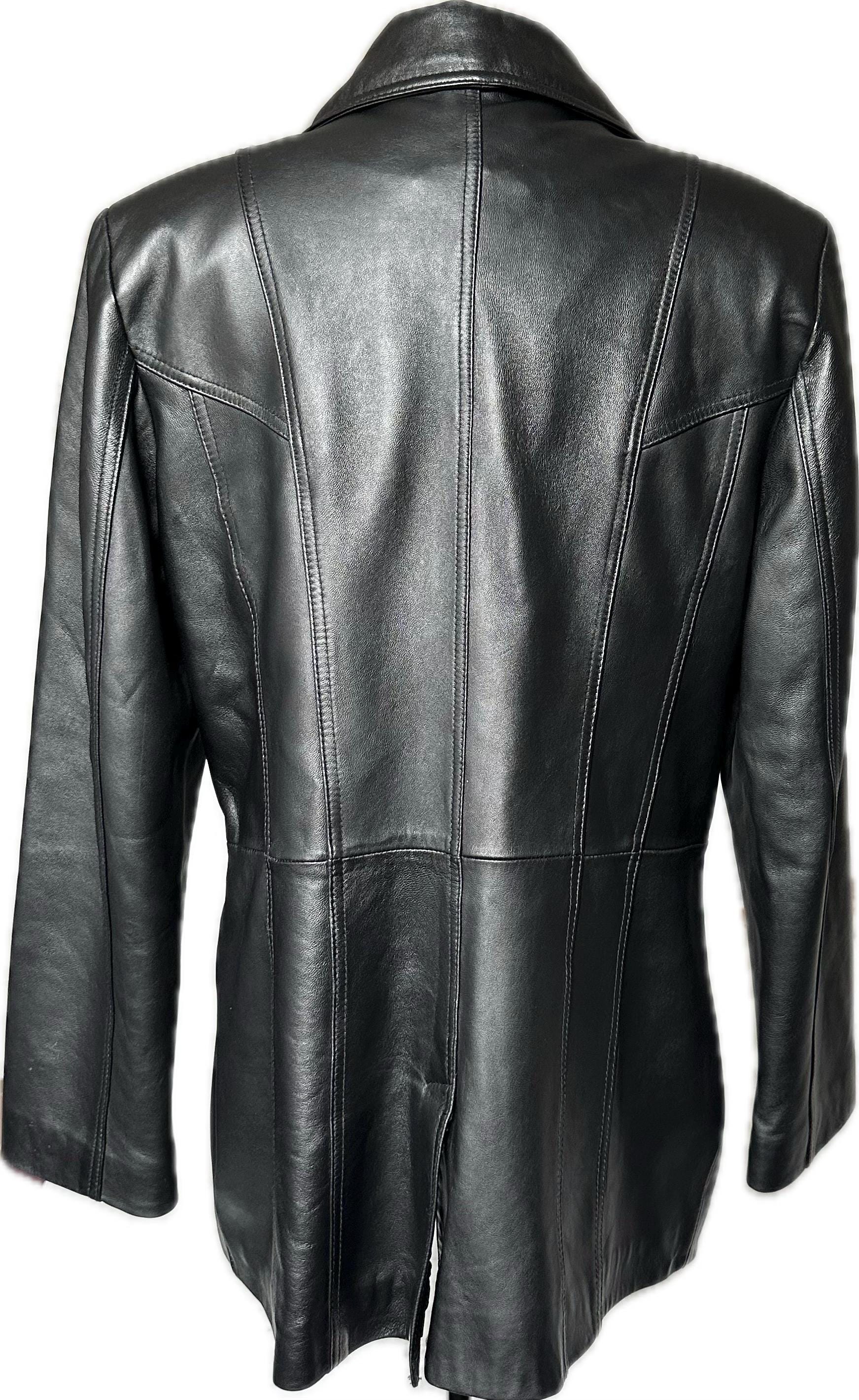 Vintage 90's Long Black Leather Jacket by Danier - Large - Etsy Vintage 90's Long Black Leather Jacket by Danier - Large - Etsy