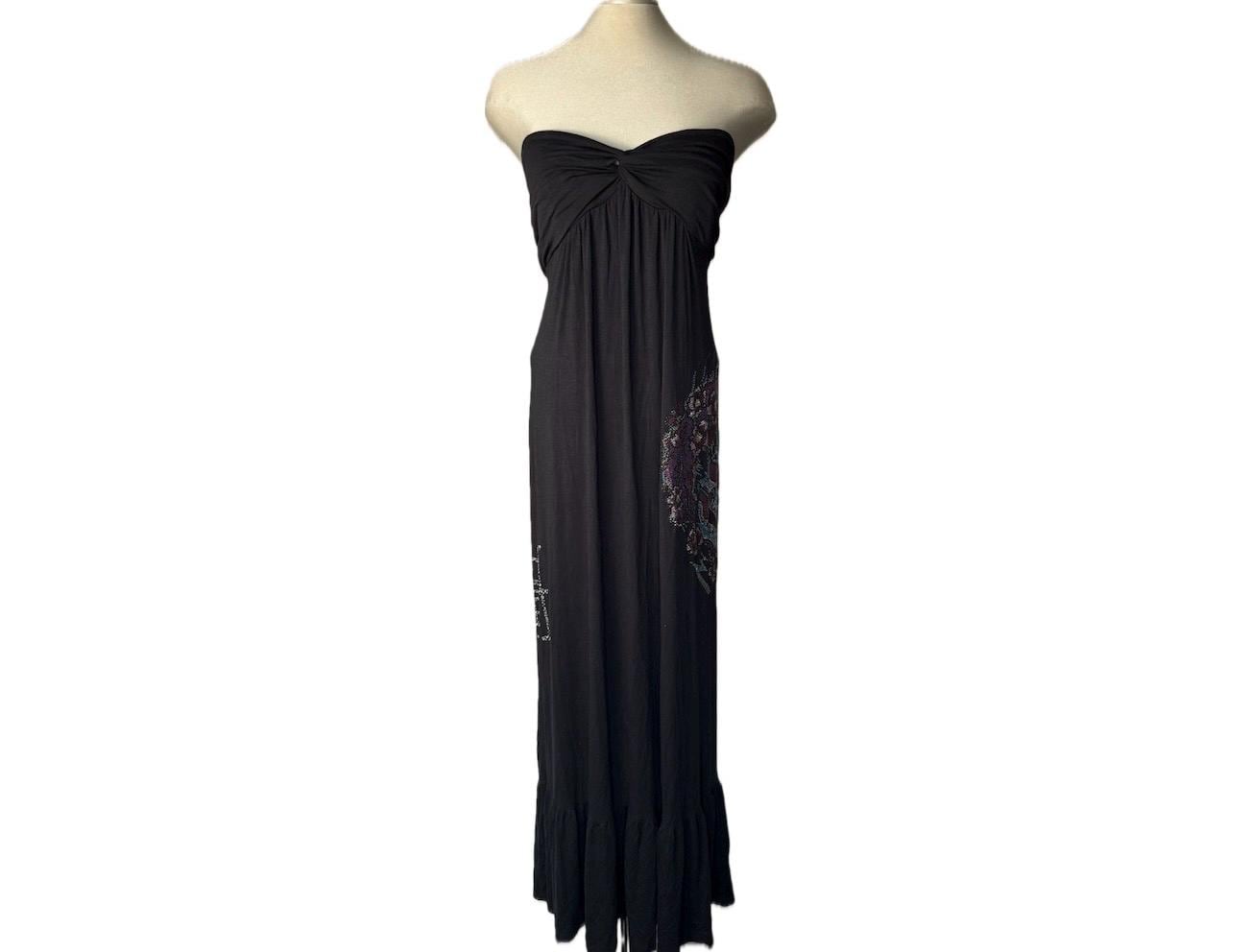 ed hardy maxi dress Womens Ice Geisha Knitted Maxi Dress - Black