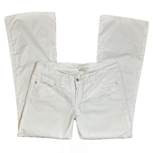 Vintage witte PARASUCO-jeans met lage taille Y2K - taille 30 inch