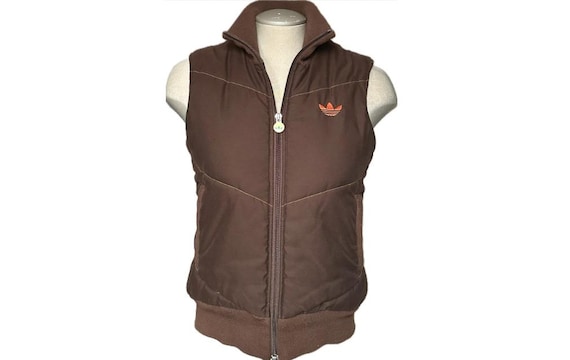 Vintage 90's Adidas Brown Puffer Vest - Small - Etsy