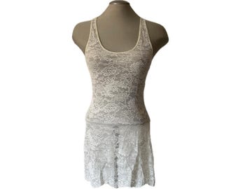 Vintage early 2000’s White Lace Mini Dress by Wilfred - XS