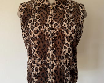 Vintage 90's Cheetah Print Vest - Medium - Etsy