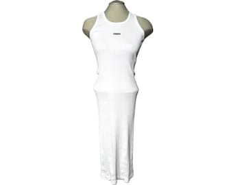 Vintage 90’s Gaultier White Ribbed Midi Dress - Small