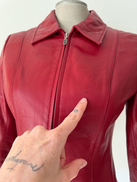 Vintage 90's Red Leather Jacket by Danier - Xs/small - Etsy