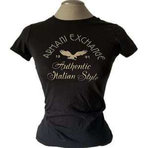 Vintage Y2K Armani Exchange Black T-shirt - XS - Etsy