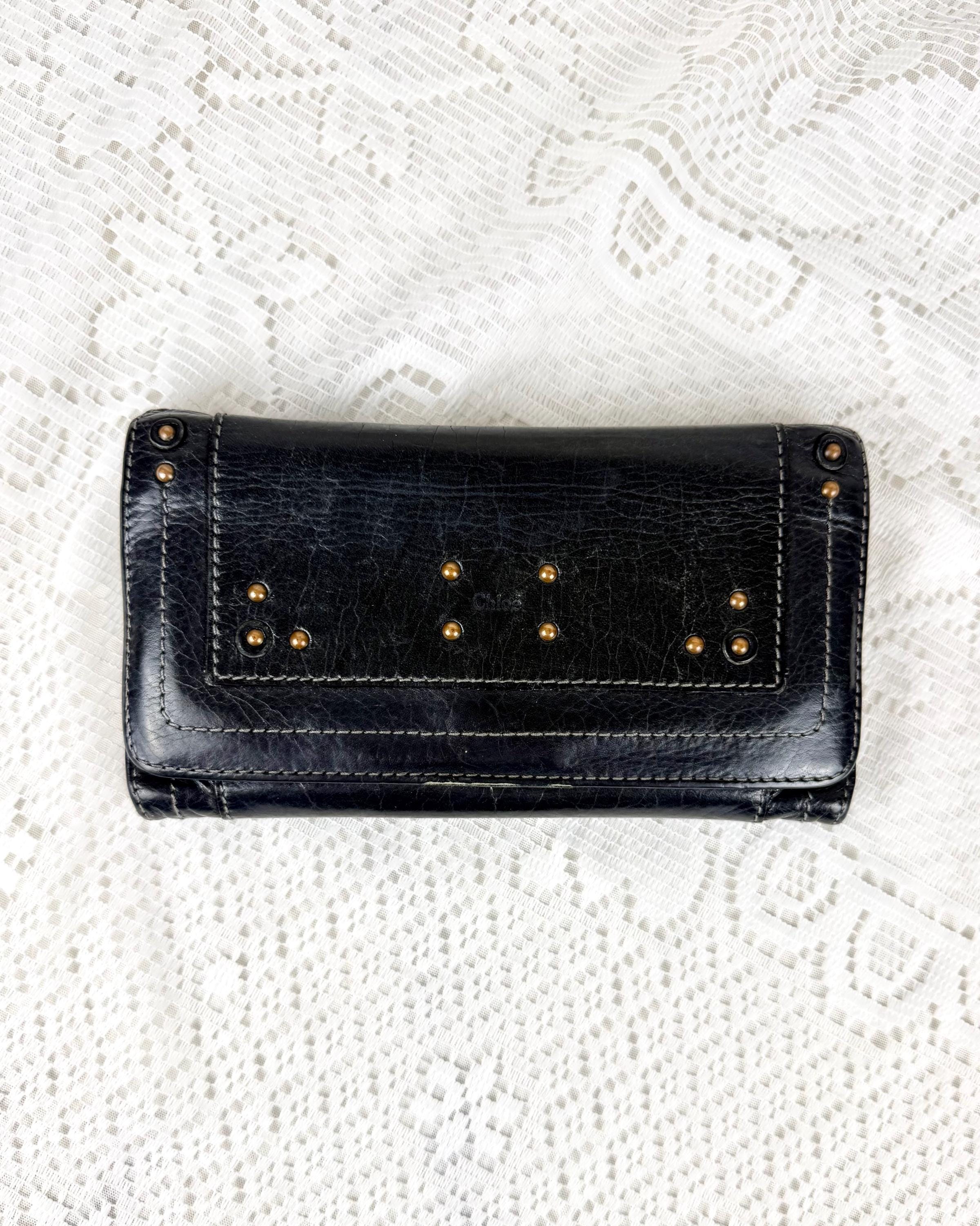 小物 00s Y2K Anasui Long Wallet Leather Black 00s Wallet - Etsy
