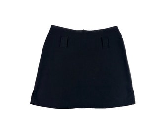 Vintage 90’s Black Nylon Mini Skirt - 26" Waist