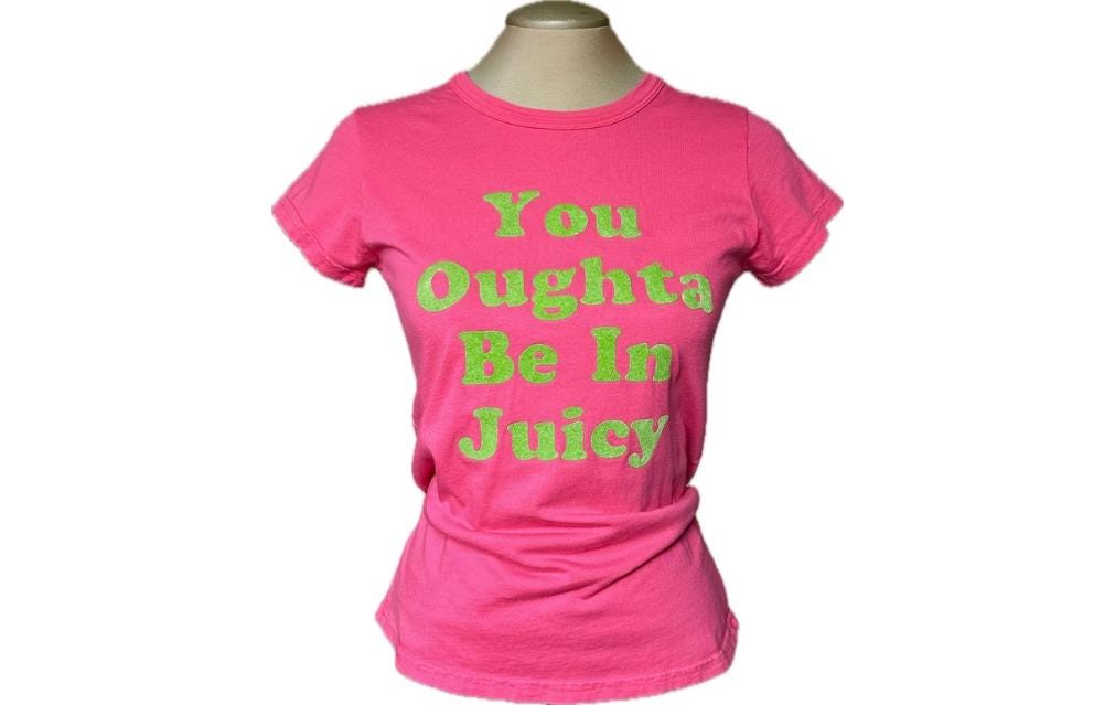 Vintage Y2K Juicy Couture Pink Graphic T-shirt - Large - Etsy