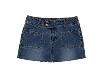 Vintage Y2K Denim Mini Skirt by Bubblegum Jeans - 28