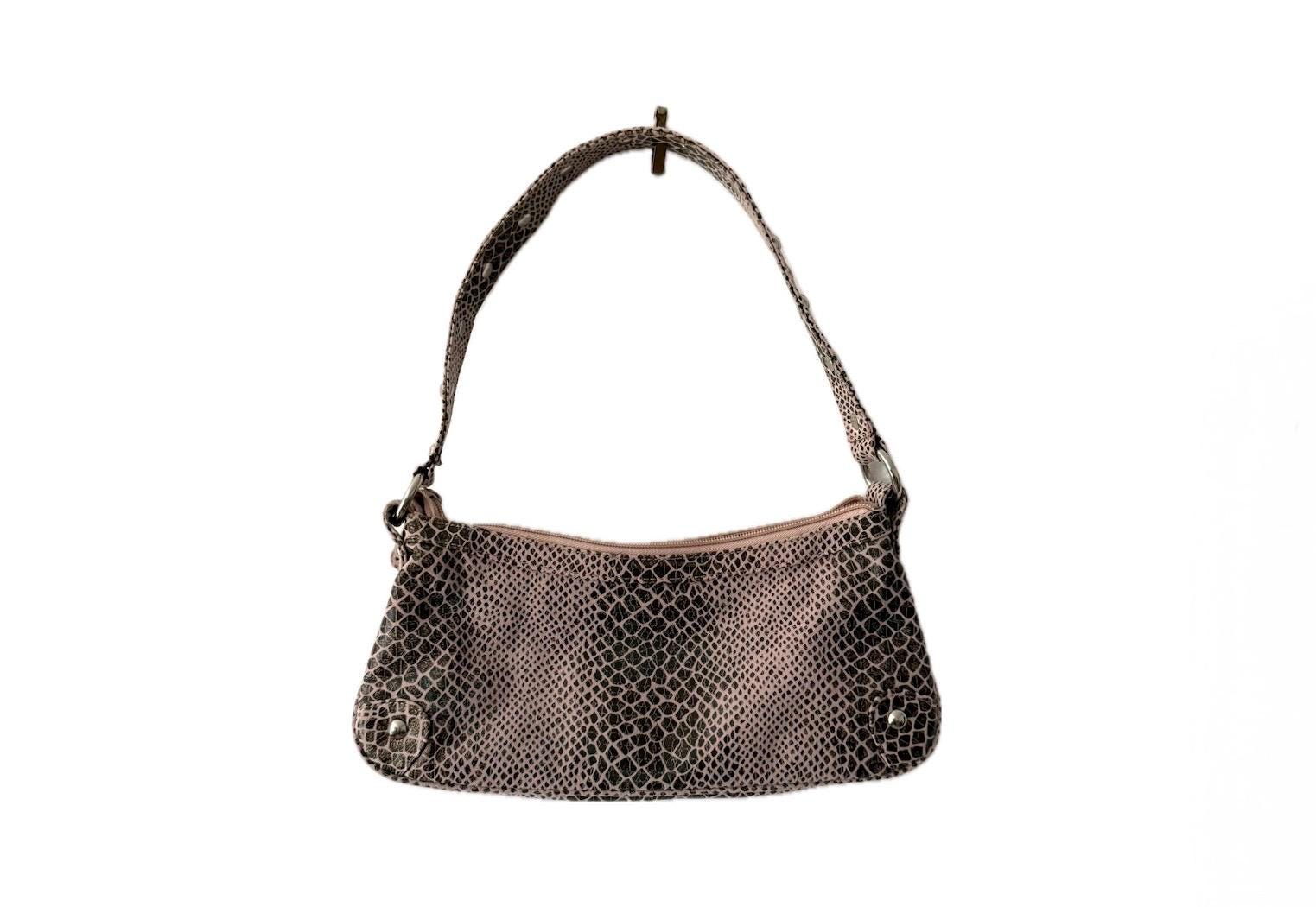 Vintage 2000's Pink Snake Print Mini Bag With Stud Details - Etsy