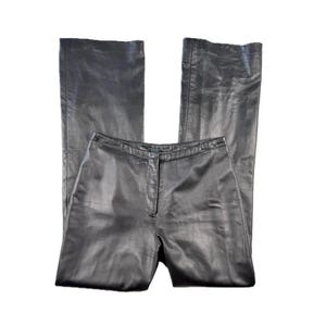 Vintage 90&#39;s Mid Rise Black Leather Pants by Danier - 28&quot; Waist
