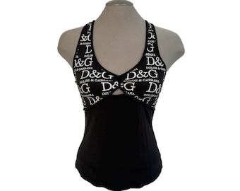 Y2k Vintage DOLCE GABBANA Tank Top. D&G Logo Print Top - Etsy