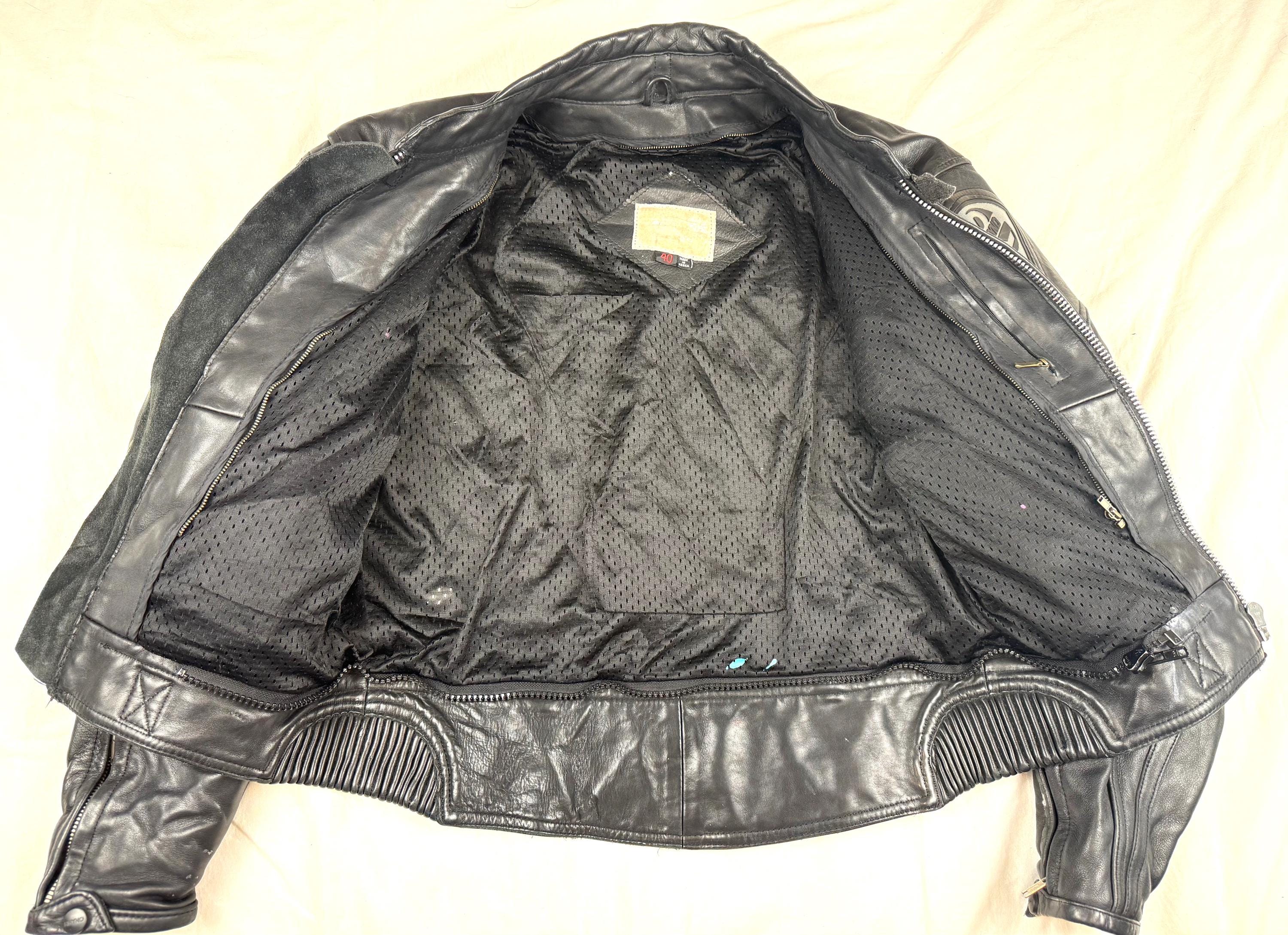 Vintage 2000's Black Leather Motocross Jacket - Medium - Etsy