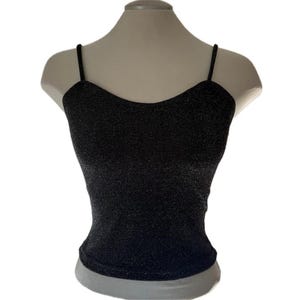 Vintage 90’s Black Sparkly Cropped Tank by Limité - Small