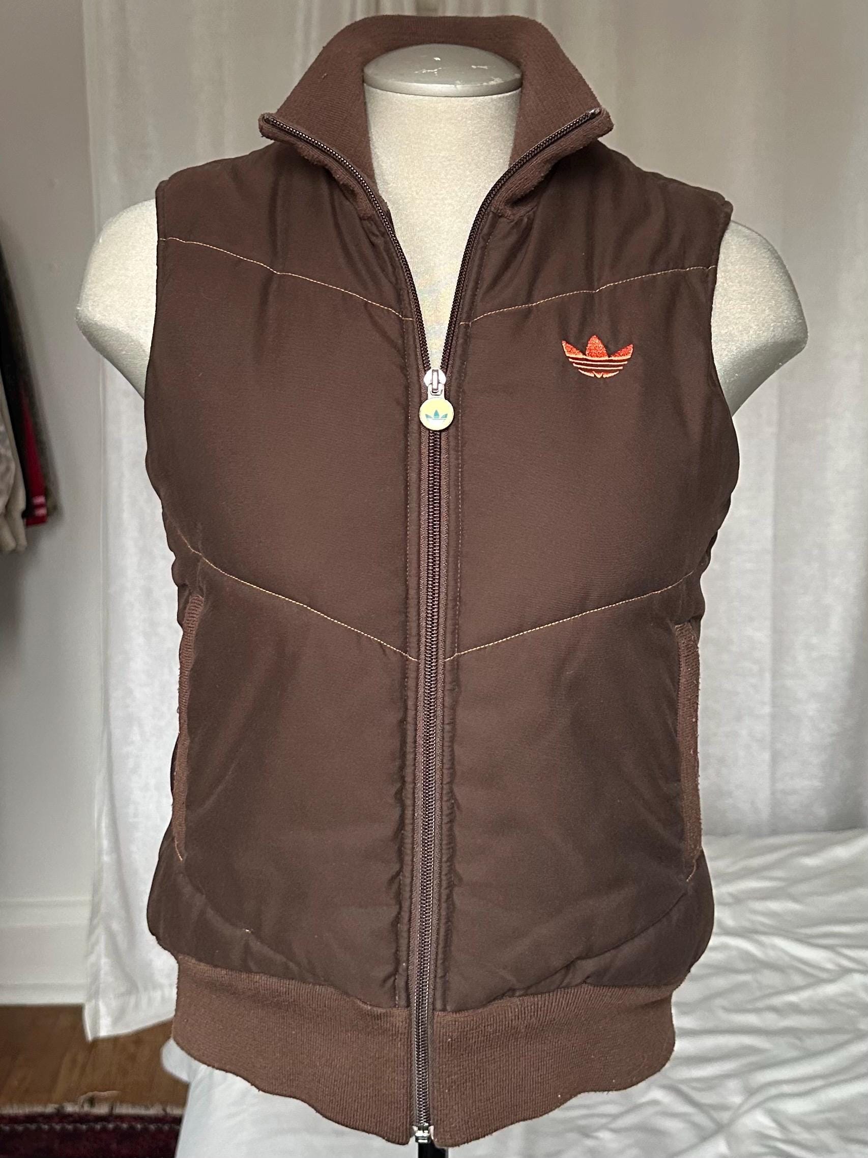 90s adidas フィンランド製＜ビッグサイズ中綿ダウンベスト＞M2268s Vintage 90's Adidas Brown Puffer Vest - Small - Etsy