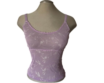 Vintage 2000's Blue Floral Mesh Camisole - Large - Etsy