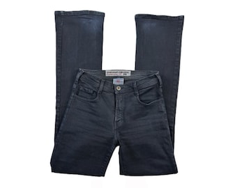 Czarne jeansy Parasuco z lat 90. ze średnim stanem i rozcięciem typu bootcut - 26" talii