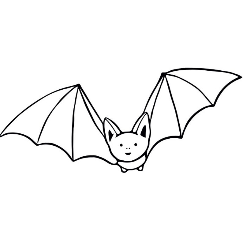 A4 Printable Bat Colouring Page Etsy
