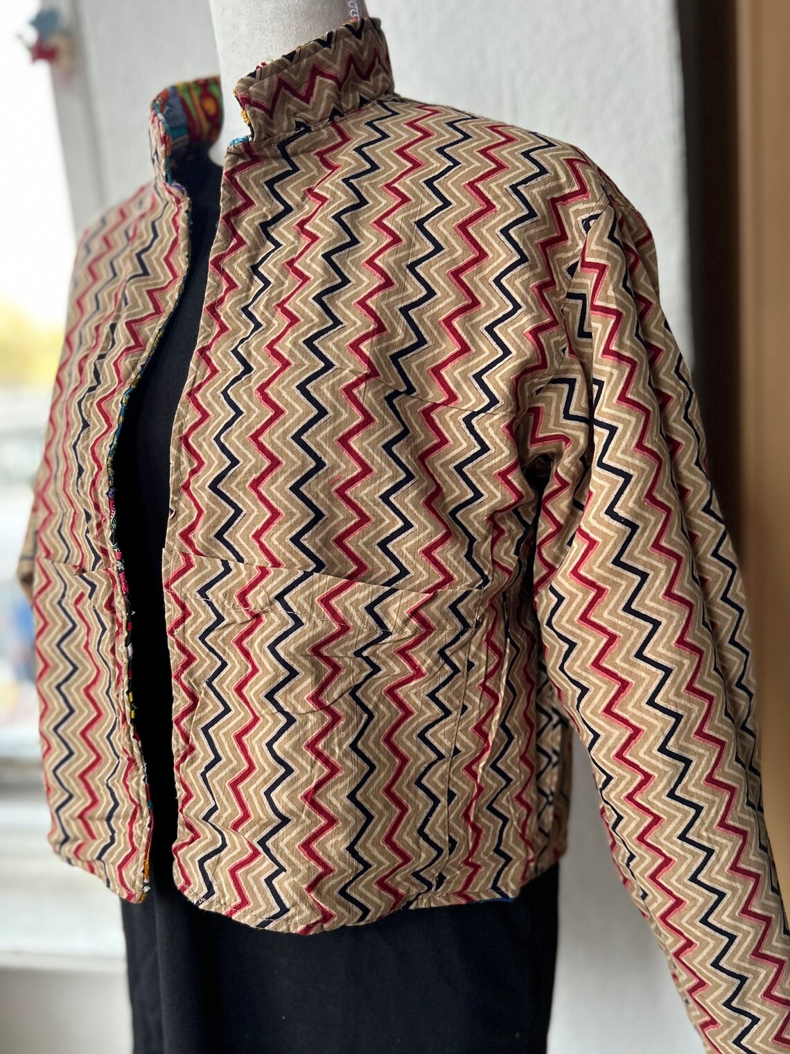 Retro Block - Inspired By Harry Styles - Sustainably Made Unisex Bomber Jacket main image 1