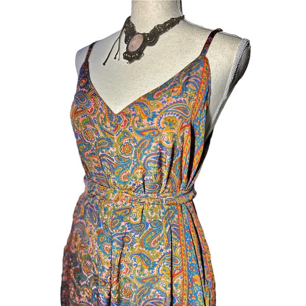Colorful Jumpsuit Floral Onesize, Tuta Loose Overall Summer wide legs, Boho Chic Romper sleeveless adjustable