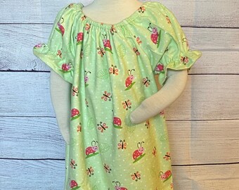 Snuggly Ladybug Flannel Gown