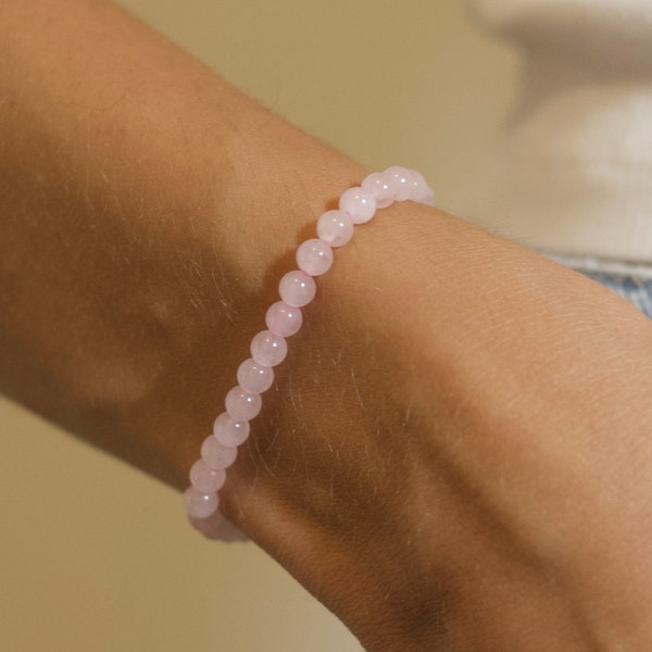 Bracelet Quartz rose - 4mm - Pierre naturelle