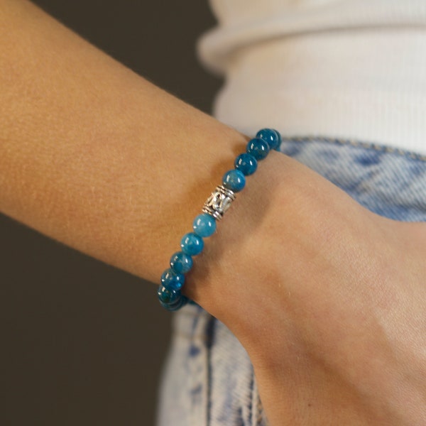 Bracelet en Apatite Bleue - Pierre naturelle