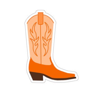 Clemson Orange Cowboy Boot Aufkleber | Trendy Clemson Sticker | Clemson Aufkleber