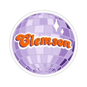 Clemson Aufkleber poppiger Disco Kugel Aufkleber