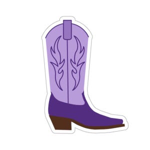 Clemson Lila Cowboy-Boot-Aufkleber | Trendy Clemson Sticker | Clemson Aufkleber