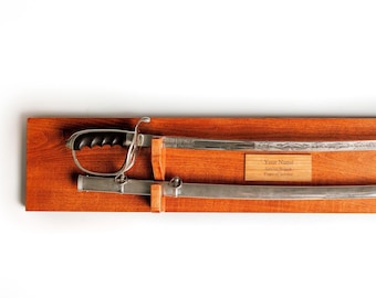 Army Officer Maple Sword Display, West Point Graduation Gift, ROTC Commissioning Plaque, Personalized US Army Retirement Gift