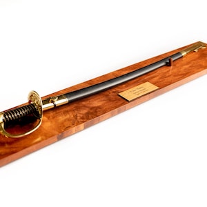 Marine NCO Sword Display / Handmade Wooden Military Sword Display / Custom Engraved Sword Rack / Gift for Veteran