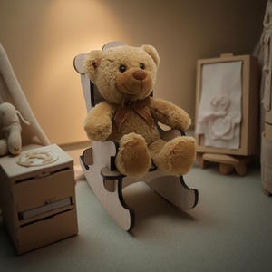Charming Teddy Bear or Doll Rocking Chair