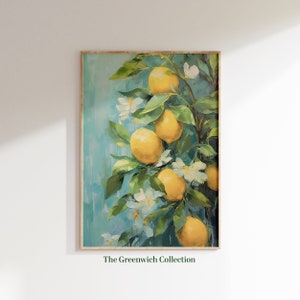 Lemons Printable Vintage Painting Kitchen Decor Summer Retro Kitchen Wall Art Printable Gift Housewarming Poster Gift Digital Download