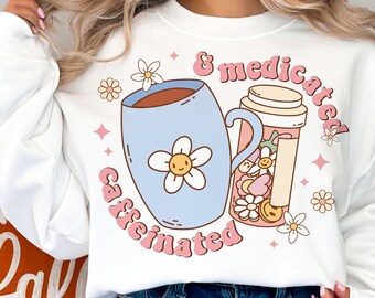 Png com cafeína e medicamentoso, Design bonito de saúde mental, Café Png, Png superestimulado, prescrição Png, Comprimidos Png, Ansiedade PNG