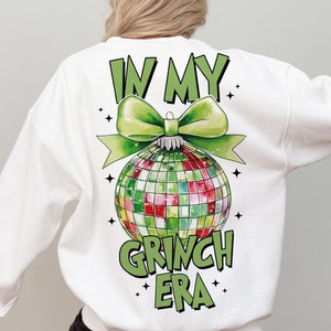 Grinchmas Coquette Bow PNG, Funny Png Design, Christmas Season PNG, Trendy Christmas Png, Christmas Movie Png, Retro Christmas Shirt PNG