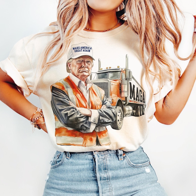 Donald Trump With Garbage Truck PNG, Stay Trashy, Trump Digital