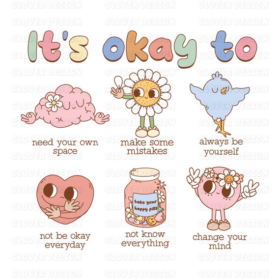 Its Okay To Feel All The Feels PNG, Love Yourself Png, Its Okay To Not Be Okay Png, You Matter Png, Self Love Png Retro Png