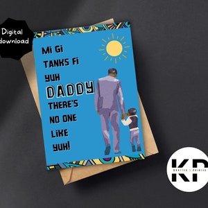 Cartões jamaicanos, cartão de dia dos pais, pai negro, pai caribenho, cartão para impressão, cartão engraçado, cartão em branco