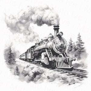 Stoomlocomotief lasergravure PNG | Digitaal ontwerp | XTool | Gloedforge | Lichtbrand | Amerikaanse geschiedenis gegraveerde kunst | Laserbrand PNG