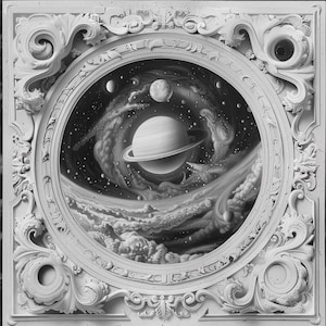 Planet Laser Burn PNG / Incisione di costellazioni / Design digitale / XTool / Glowforge / Lightburn / Incisione su legno 3D / Incisione laser PNG
