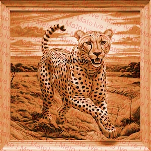 Cheetah Laser Burn PNG | Digital Design | Laser Engraving PNG | Engrave | XTool | Glowforge | Lightburn | Cheetah in Savannah