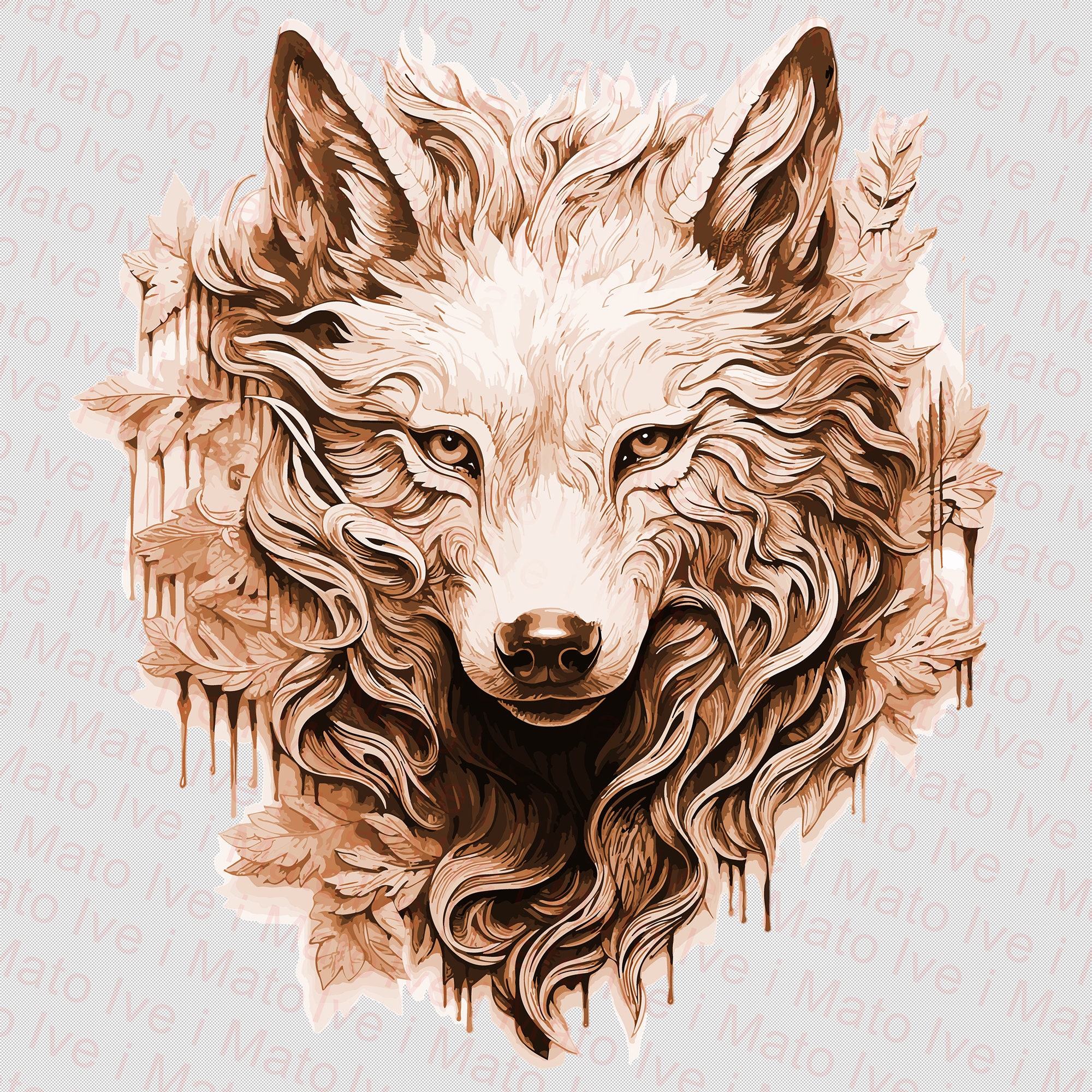 Wolf Laser Engraving PNG Digital Design Xtool Lightburn