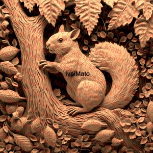Laser Burn PNG | Squirrel | Digital Design | Engrave | XTool | Glowforge | Lightburn | Laser Engraving PNG | Wood Engraving