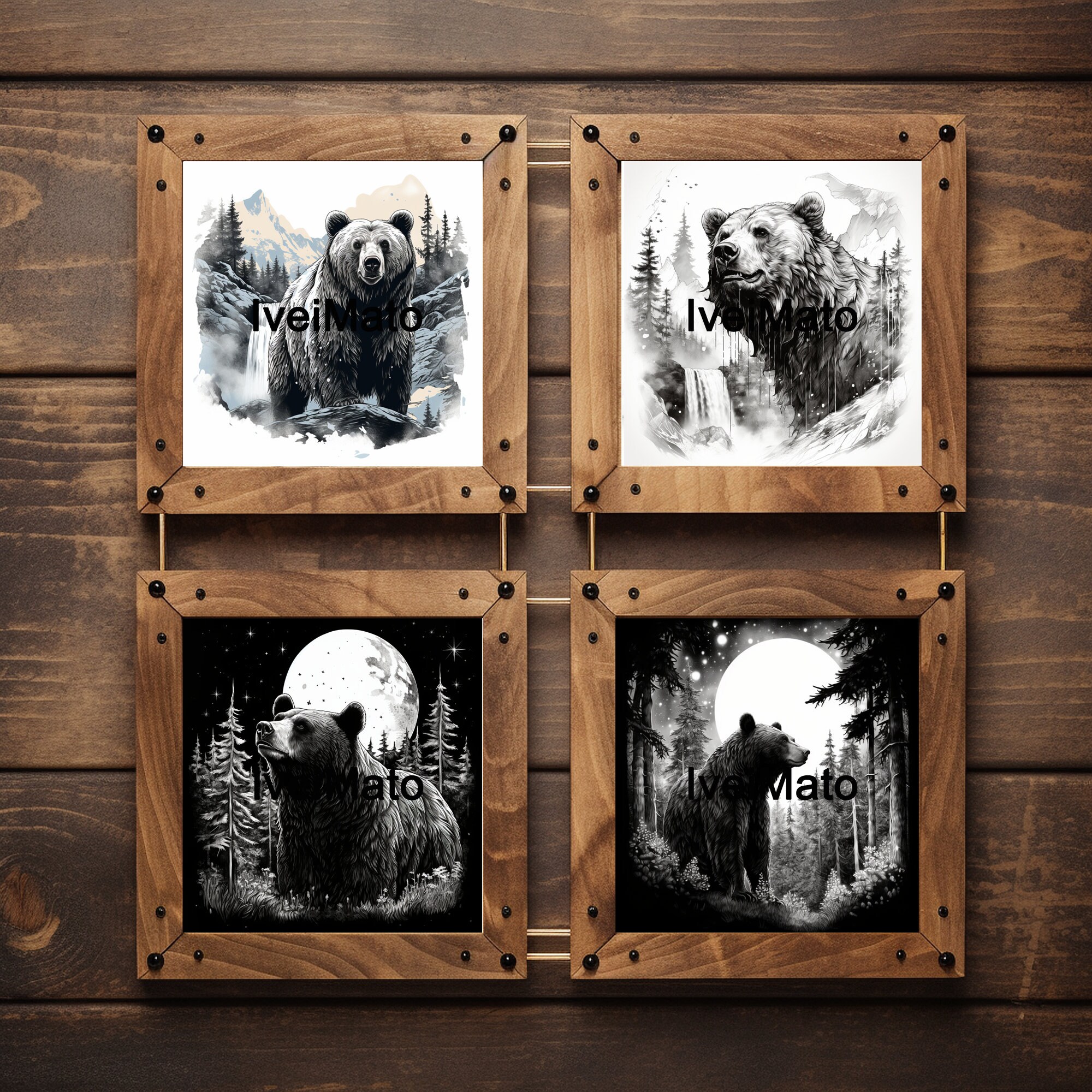 12 Bear Themed Images Laser Ready Digital Design Engrave - Etsy