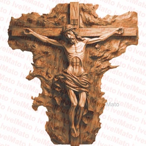 Kruzifix Laser Brennen PNG | Digitales Design | Lasergravur PNG | Gravur | XTool | Glühschmiede | Laser Brennen PNG | 3D Holzgravur